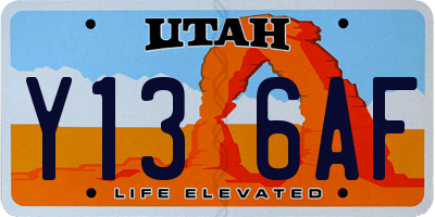 UT license plate Y136AF