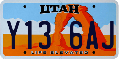 UT license plate Y136AJ