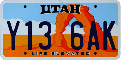 UT license plate Y136AK