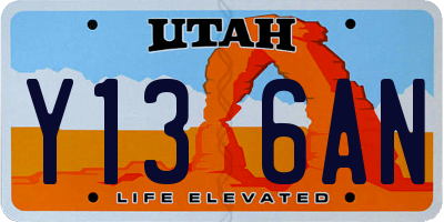 UT license plate Y136AN