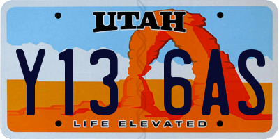 UT license plate Y136AS