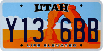 UT license plate Y136BB