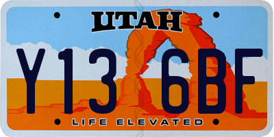 UT license plate Y136BF