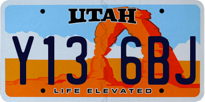 UT license plate Y136BJ