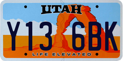 UT license plate Y136BK