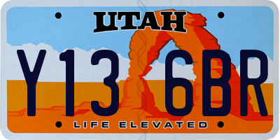 UT license plate Y136BR