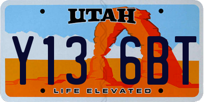 UT license plate Y136BT