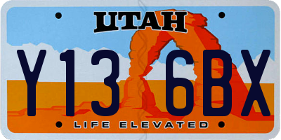 UT license plate Y136BX