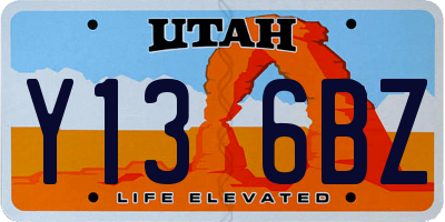 UT license plate Y136BZ