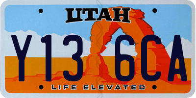 UT license plate Y136CA