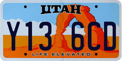 UT license plate Y136CD