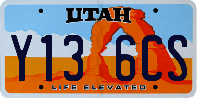 UT license plate Y136CS
