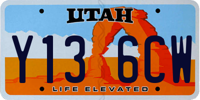 UT license plate Y136CW