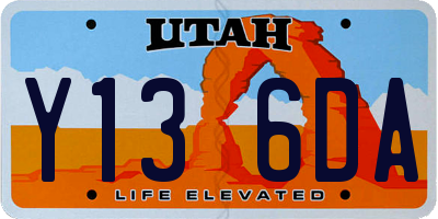 UT license plate Y136DA