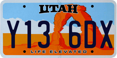 UT license plate Y136DX