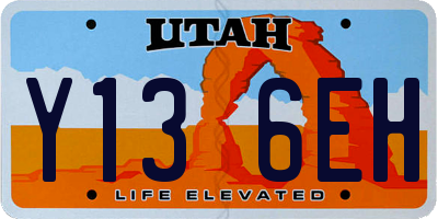 UT license plate Y136EH
