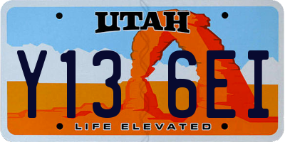 UT license plate Y136EI