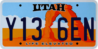 UT license plate Y136EN