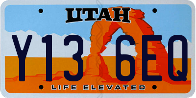 UT license plate Y136EQ