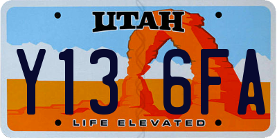 UT license plate Y136FA