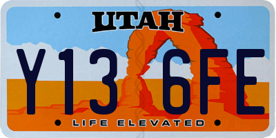 UT license plate Y136FE