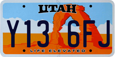 UT license plate Y136FJ