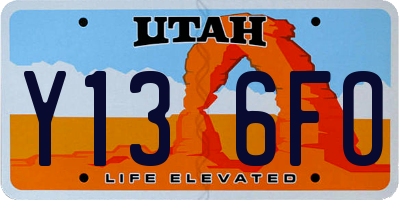 UT license plate Y136FO