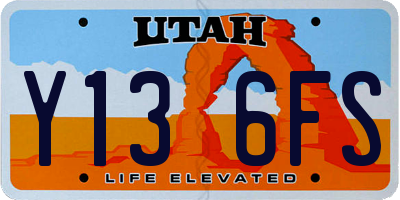 UT license plate Y136FS