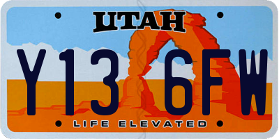 UT license plate Y136FW