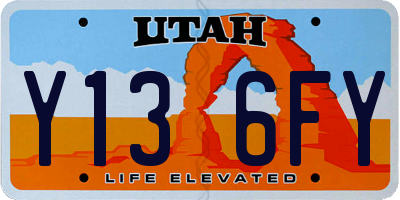 UT license plate Y136FY