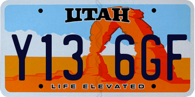 UT license plate Y136GF