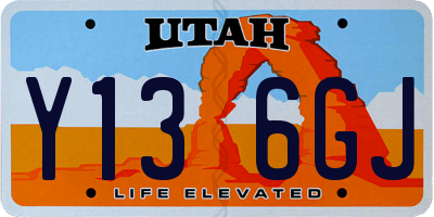 UT license plate Y136GJ
