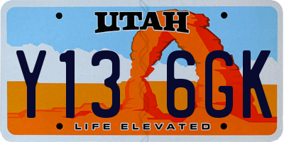 UT license plate Y136GK