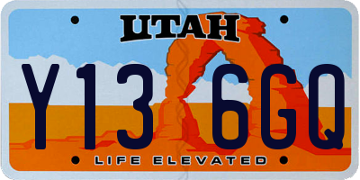 UT license plate Y136GQ