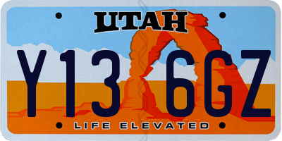 UT license plate Y136GZ