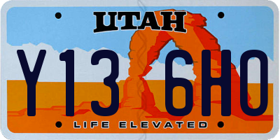 UT license plate Y136HO