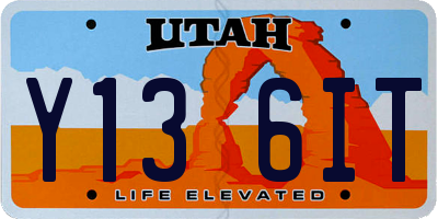 UT license plate Y136IT