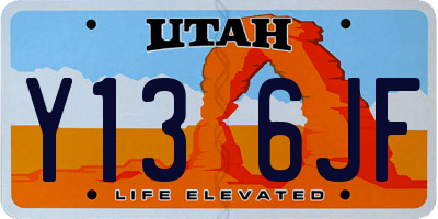 UT license plate Y136JF