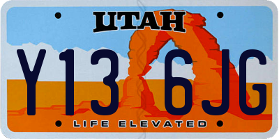 UT license plate Y136JG