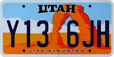 UT license plate Y136JH