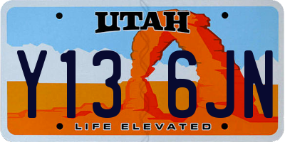 UT license plate Y136JN
