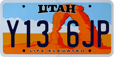 UT license plate Y136JP