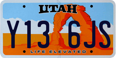 UT license plate Y136JS