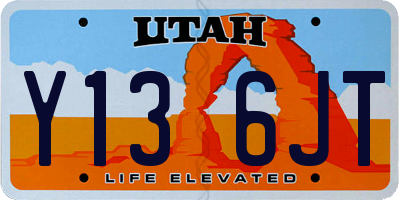 UT license plate Y136JT
