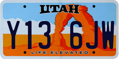 UT license plate Y136JW