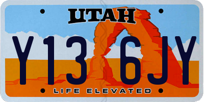 UT license plate Y136JY