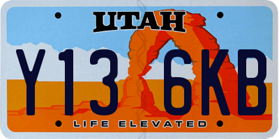 UT license plate Y136KB