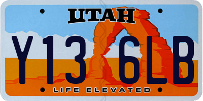 UT license plate Y136LB