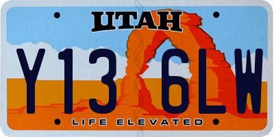 UT license plate Y136LW