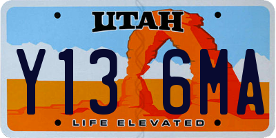 UT license plate Y136MA